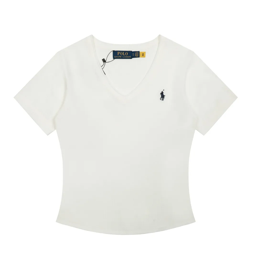 P146 💰 "Top quality" Style number: DS079# (not off the shelves all year round) [Ralph Lauren classic pony embroidery V-neck goddess style summer knitted short sleeves] ✅Ralph Lauren Ralph Lauren popular and versatile women's V-neck ice silk knitted short sleeves ✅Main supply platform live broadcast Wholesale entity Replenish when out of stock Not off the shelves ✅ZP quality 1:1 version Scan the code to enter the GF website Z cabinet quality ✅Comfortable, soft and highly breathable Focusing on high-end, cost-effective and good quality, needless to say. ✅Restore the original version. Loose, comfortable and stress-free. ✅Wear for work and life. Suitable for various occasions. Must-have recommended model for goddesses. Size: S-XL. Color: Black, White, Gray, Navy Blue, Pink Mi Xing.